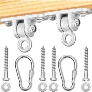 Swing Set Hangers - 2 Heavy Duty Brackets with Locking Snap Hooks for Porch, Pat